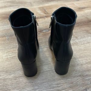 Black leather ankle boots